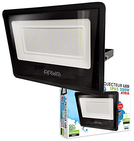 Projecteur LED Extérieur Forte Luminosité IP66 Jardin Terrasse Parking Cours (Blanc Froid 6000K, 1x 200W)