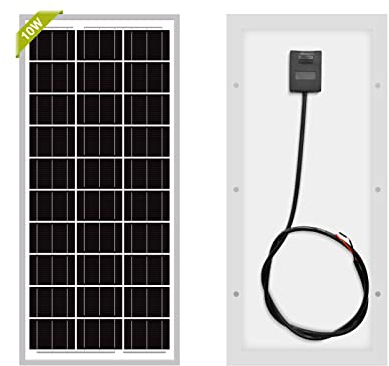 Newpowa Panel solar monocristalino de 10 W, 12 V, mini energía solar para aficionados, balcony, piscina, calefacción y otros sistemas de carga solar