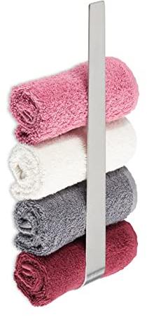 Relaxdays Handtuchhalter ohne Bohren, Edelstahl, 36 cm, Selbstklebende Handtuchstange, Gästehandtuchhalter Bad, Silber, 4 x 36 x 6 cm