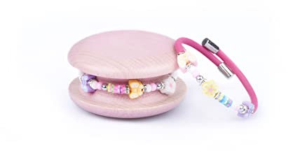 Too Late Bracciale Donna, Bracciale Macaron Funny Mignon 1 Giro, Bracciale Charm, Bracciale Caucciù Made in Italy (buttfuxia)