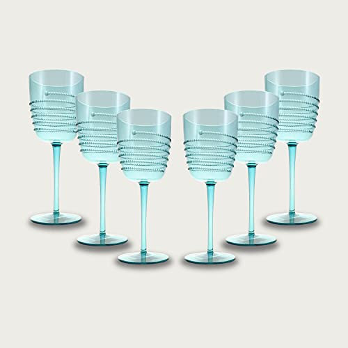 arca - Set 6 Calici in Plastica Acrilica 45 Cl - Vari Colori (Acqua Marina)