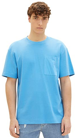 TOM TAILOR Denim Herren T-Shirt 1035591, 18395 - Rainy Sky Blue, M