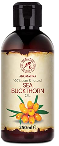 Sanddornöl 250 ml - Hippophae Rhamnoides - Kaltgepresst - Sanddorn Öl - Rein & Natürlich - Trägeröl - Pflegeöl - Body Öl - für Hautpflege - Gesicht - Körperpflege - Sea Buckthorn Oil