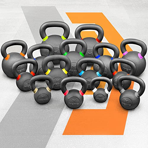 METIS Pro Gusseisen-Kettlebells | Verbessern Sie Ihr Krafttraining mit hochwertigen Gewichten – Wählen Sie aus verschiedenen Größen (4–48kg) und 2 Set-Optionen (24kg)