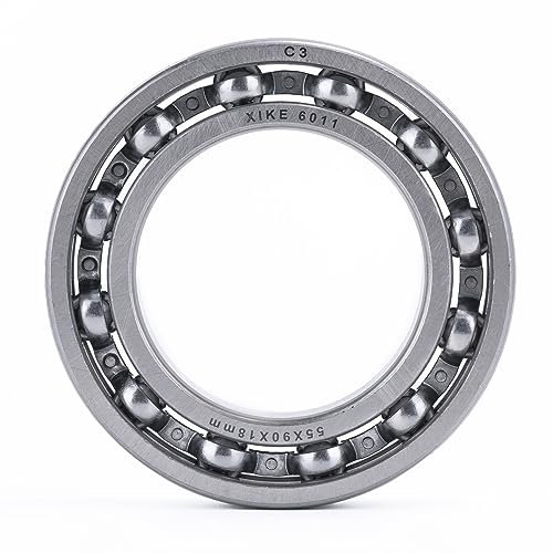 XiKe 1 Pcs 6011 C3 Kugellager 55x90x18mm Offen|Chromstahl, Passend für DIY|Auto|Motorräder|ATV|Getriebe|Motor|CNC|Industrie|Landwirtschaft|Technik|Gartenmaschinen.