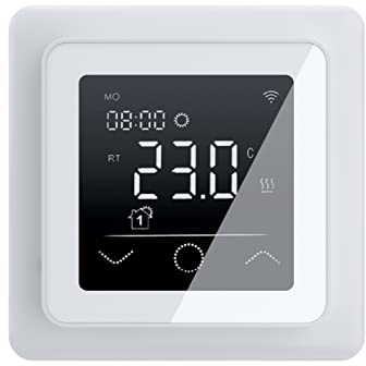 WARMON Design Touchscreen Temperaturregler, Smart Thermostat MCS 750 WiFi für elektronische Fußbodenheizung Amazon Alexa & Google Home in Weiß