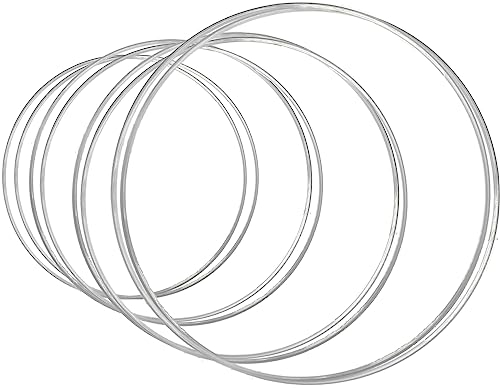 8 STK 4 Größen Metall Ringe zum Basteln Silber, 2 x 18cm, 20cm, 25cm, 30cm Metallringe Traumfänger Makramee Hoops, Mobile Floristik Deko für Blumenkreise, DIY Dekoration
