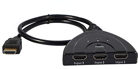 Commutateur HDMI, Répartiteur HDMI 3 En 1 Sortie, Répartiteur De Commutateur HDMI à 3 Ports Commutateur Automatique, 3 Ports HDMI Multi-affichage Auto Switch Hub Box Splitter 1080P HD TV Adapter-Black