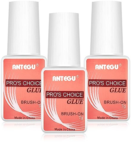 Colla Per Unghie Finte Super Forte Colla，3 x 7g Brush-On Colla per unghie Nail,Unghie Colla Unghie Tip Estensione Colla Punte Asciugatura Rapida