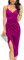Missufe Robe Midi Pour Femme - Cocktail, Été, Festive Élégante Moulante - Mariage, Soirée à Bretelles Spaghetti - Rose Chaud, M