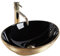 Rea Vasque à poser Sami Brush Rose Gold Lavabo Salle de Bain 410 x 345 x 150 mm en Céramique (or/noir)