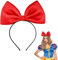 Aurasky Haarreif Schleife, Haarband Rot, Haarschleife Groß, Schleifen Stirnbänder, Haarreifen Mädchen, Haarschmuck für Kinder Erwachsene Halloween Fasching Karneval Cosplay Party