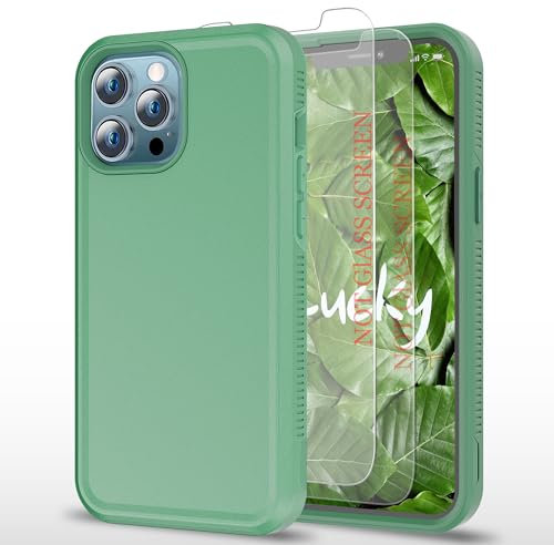 AYMECL Case for iPhone 12 Pro Max Case,[Military Grade Drop Protection] [with 2 pcs Self-Healing Screen Protectors],Protective Cover for iPhone 12 Pro Max,Turquoise