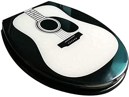 WC-Sitz WC-Sitzdeckel-Abdeckung WC-Sitz Niedlicher Gitarren-Toilettendeckel Langlebiger Klo-Sitz U/V/O-Form-kompatibler WC-Sitz (OneColor 40~48cm*33~38cm)