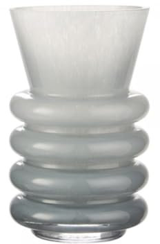 IB Laursen [W0724] Vase m/Ringen Vicenza durchgefärbtes hellblaues Glas