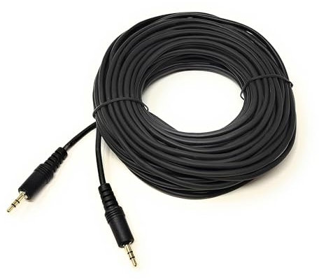 mCore 15m 3.5mm to 3.5mm Audio Cable Mini Jack Male to Male Stereo AUX Auxiliary TRS Lead Compatible with Headphone, Phone, Car Audio, Speaker, MP3, Home Stereo, Amp, TV, PC Laptop, HiFi (Black, 15m)
