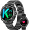 JUBUNRER Smartwatch Uomo Rotondo con Whatsapp Chiamata Bluetooth 1,5 HD Touch Screen Monitor Frequenza Cardiaca del Sonno Contapassi Polso Orologio Fitness Sportivi per IOS Android [2 Cinturino]