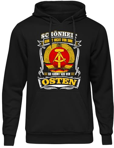 UGLYSHIRT Schönheit aus dem Osten Herren Kapuzenpullover | Ostdeutschland Pullover Herren DDR Hoodie Ostdeutsch Ossi NVA Heimatliebe