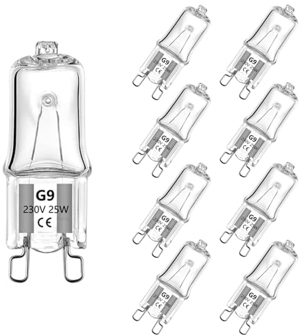BXXKXMC Ampoule G9 25W 230V Dimmable Blanc Chaud, Halogène Tolérance 300°C Pour Four Micro-ondes Cuisinière Plafonniers [Classe énergétique G]