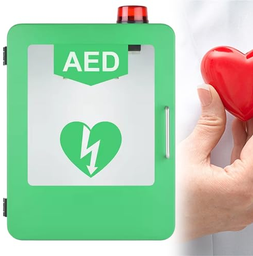ELIKBH AED-Defibrillator-Schrank, AED-Alarmbox, wandmontierter AED-Defibrillator-Schrank, Erste Hilfe für Heimschulen