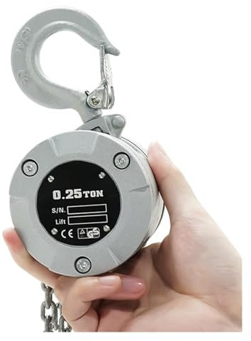Power Hand Winch Puller Mini Aluminum Alloy Chain Hoist 0.25t/0.5t/1t, Portable Manual Hand-cranked Gourd Household Suspended Small Hoist 3m 6m for Motor Hoisting, Shafts and Gears(6m,1000 Kg)