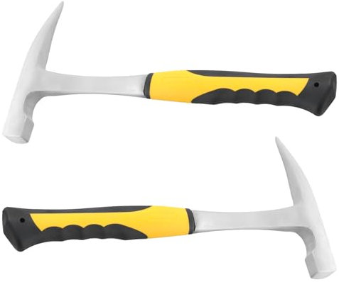 ZEONHEI 2 Pack 29oz Brick Hammers, Pointed Rock Pick Hammers with Non-Skid Handle, Geological Slate Hammer for Outdoor Mining, Prospecting