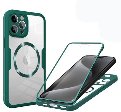 xinyunew 360 Grad für iPhone 11 Pro Hülle mit Magsafe, Eingebaut Glas Schutzfolie, Komplettschutz HandyHülle Magnetisch Stoßfest Case für iPhone 11 Pro Schutzhüllen, Grün