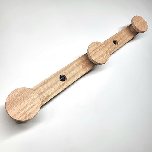 ScandiHooks Garderobe aus massivem Eichenholz, Dots, Wandgarderobe, Hakenleiste, Bilderleiste, Flur, Eingang, Schlafzimmer, Ankleide, Kinderzimmer, Runde Wandhaken