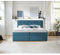 Beautysofa Boxspring Schlafsofa - Bett mit Bonellmatratze und 5 cm Matratzenauflage - Hohe Kopfstütze und zwei große Aufbewahrungsboxen - Doppelbett - Schlafzimmer - Blau (Velo631) - 160x200cm