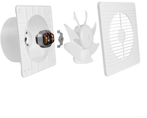 ZAMETTER Ventilador de escape de inodoro, ventilador de baño, ventilador de techo, ventana, pared, extractor silencioso, extractor silencioso, ventilación de baño (6 pulgadas)