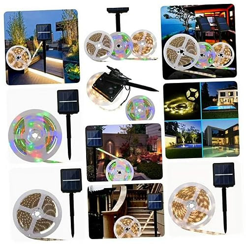 WHAMVOX Solarbetriebene Led-lichtstreifen Für Außenbereich Flexibles Led-Band Für Gartendekoration Warmweiß