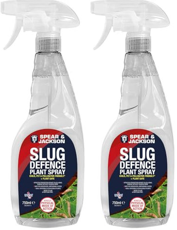 Spear & Jackson Slug Defence Plant Spray, 2 x 750 ml, Child & Pet Friendly, Ready to Use