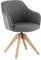 CLIPOP Drehbarer Design Stuhl Vintage Beige Buchenholz Beine Esszimmerstuhl Küchenstuhl Besucherstuhl Bürostuhl Wohnzimmerstuhl (Leinen, Grau)