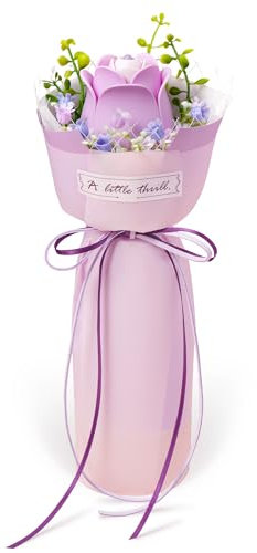 ROKR Kit de Construction Puzzle 3D - Bouquet de Fleurs artificielles, Accessoire de décoration d'intérieur, Cadeaux de Plantes artificielles Rose Violette, Purple Rose AF021