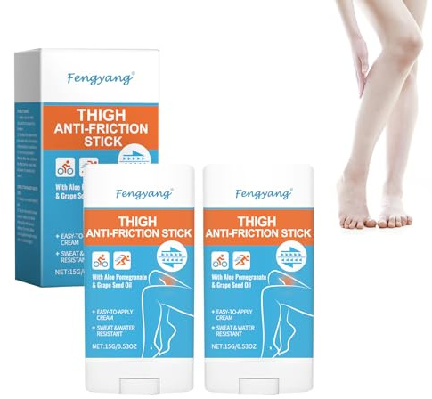 Fengyang® 2Pcs Anti Wundreib Stick, Anti Reibungs Creme, Anti Reibungs Oberschenkel Stick, Verhindert Die Reibung Der Haut, Anti Scheuer Balsam für Ferse (flat)