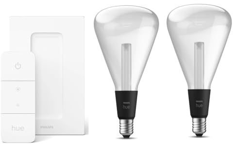 Philips Hue Lightguide Ellipse E27 LED-Lampe 6,5 Watt & Dimmschalter V2 – Intelligente Beleuchtung mit 16 Millionen Farben, Smarte Lichtsteuerung über Sprache und App