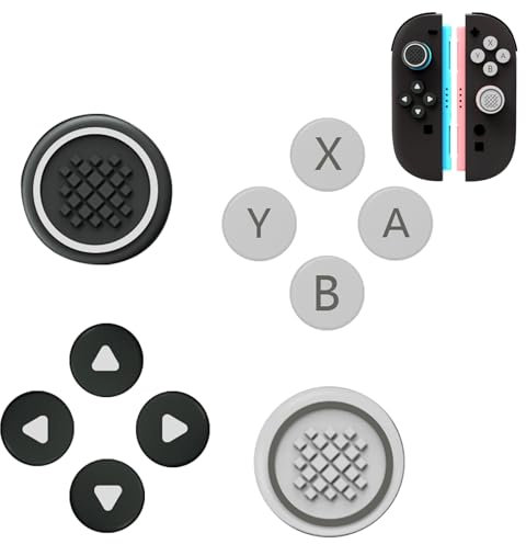 GEEMEE 10 Pairs Silicone Analog Thumb Stick Covers for Nintendo Switch 2, Replacement Joystick Covers, Joystick Thumb Grip Cap - Grey