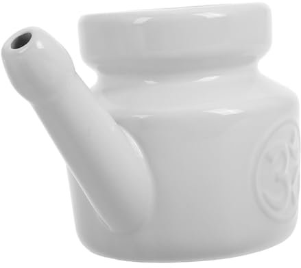 CALLARON Keramik Nasenspülflasche 350 Ml Wiederverwendbares Nasenspülgerät Aus Polierter Keramik Sanfte Nasenreinigung Für Yoga Und Nasengesundheit