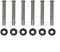 Lot de 6 goupilles et joints de rechange pour piscine 80 mm de long
