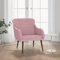 Brokky 351439 Poltrona Rosa 63x76x80 cm Velluto Poltrona Camera da Letto in Velluto Design Moderno,Sedia Classica- Poltroncina per Salotto con Seduta Morbida Imbottita