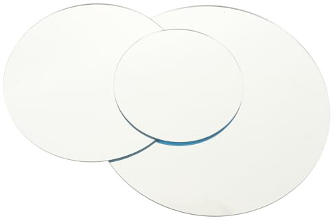 Mikikit Panneau Miroir Acrylique Argenté Rond 3Pcs pour Photographie de Bijoux Protection et Effet Dimensionnel Décoratif Fond Photo
