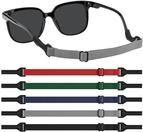 Amzpas Cordons Elastiques Pour Lunettes, Sangles Lunettes Antidérapantes Réglables, Cordon à Lunettes Elastique, Sport Nautique Corde à Lunette, pour Course à Pied, Randonnée Enfant, Hommes, Femmes