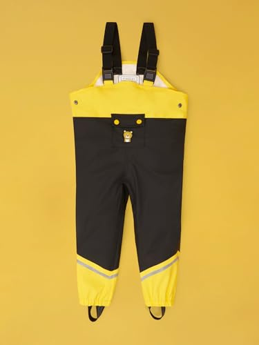 Roarsome Kids Waterproof Trousers – Rain Dungarees for Kids with 10,000mm Waterproof Rating, Taped Seams, Adjustable Fit, Removable Foot Straps, PFA-Free and Machine Washable - Dash, 5-6 Years