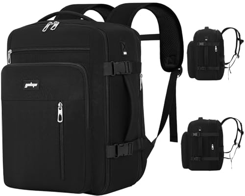 YOKGO Ryanair Handgepäck 40x30x20, Erweiterbar 40x30x25 für Eurowings 24-30L Klein Reiserucksack Handgepäck Rucksack mit Laptopfach 15,6, USB Ladeanschluss, Business Travel Backpack für Herren Damen