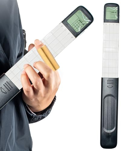 Digitaler Gitarrentrainer – Griffbrett 24 x 4 x 9 cm, ABS-Übungsgerät, tragbarer Trainer mit einstellbarer Spannung mit drehbarem Display | Lernhilfe für Anfänger und L
