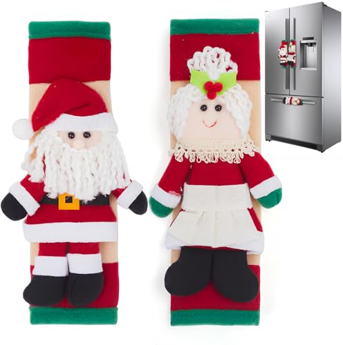 YANJINGHE Fundas para Manijas de Refrigerador, Navidad Nevera Manija Cubiertas, Decoración Navideña, Lavavajillas Puerta Manillar, Fundas navideñas para manijas de refrigerador (B)