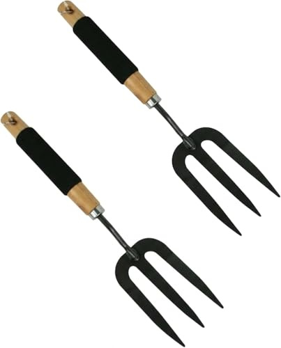 DIOXSTAR 2x Gardening Forks, Durable And Sturdy Material, Comfortable Grip, Long Lasting Use, Lightweight & Portable, Ideal For Digging, Loosening Soil, Turning Compost