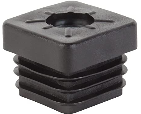 Alberts 426736 Gewindestopfen | für den Verschluss von Vierkantrohren | Kunststoff, schwarz | Breite 20 mm | Gewinde M8 | 4er Set