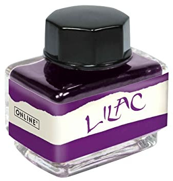 ONLINE Tinte Lila, Tintenglas 15ml, bunte Füllertinte für Kalligrafie, Handlettering, Schreibtinte, Tintenfass für Konverter, Nachfülltinte auf wasserbasis Lilac