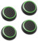 Fosmon [4 Paquetes / 2 Pares Apretones analógicos para Joystick Cubierta Protectora de Apretones de Pulgar de Silicona para PS4, PS3, Xbox One S, Xbox One X, Xbox 360, Wii U (Negro Verde)